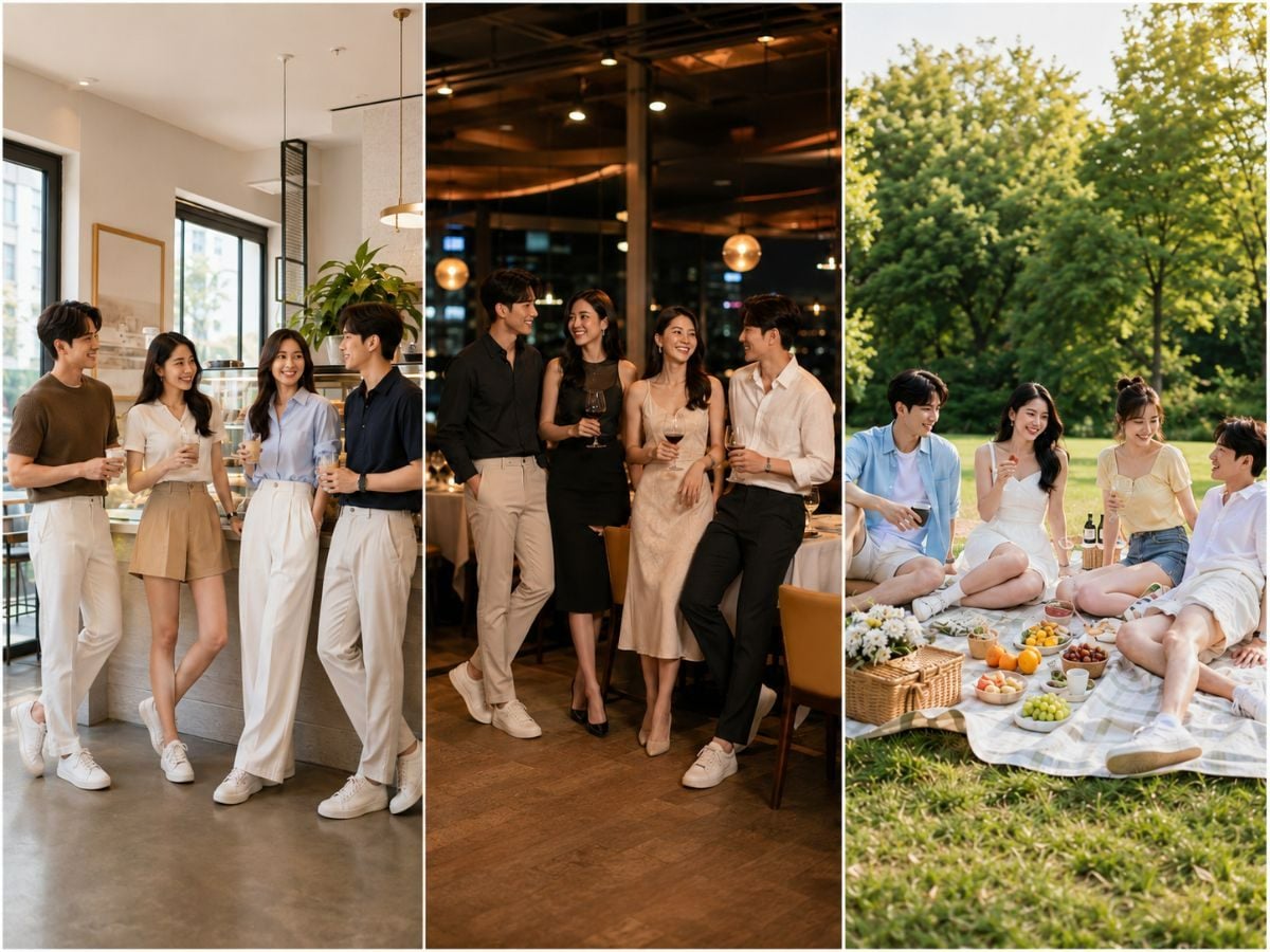 Trang phục họp lớp tại quán cà phê, nhà hàng và buổi dã ngoại