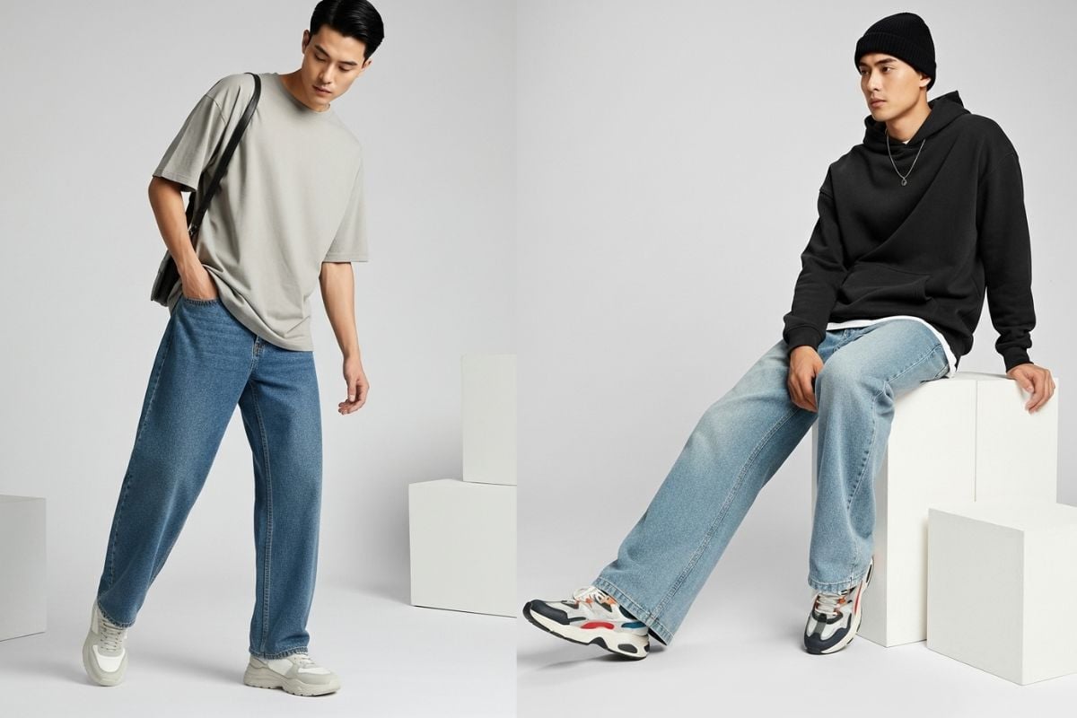 Quần jeans nam baggy phong cách streetwear
