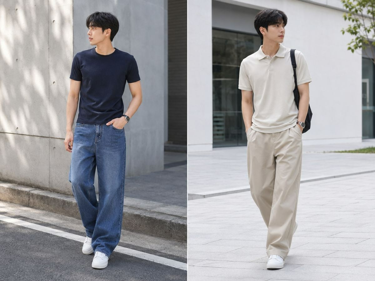 Quần loose fit phối áo regular