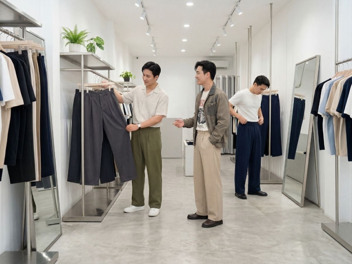 Quần ống rộng thoải mái, tính thẩm mỹ cao