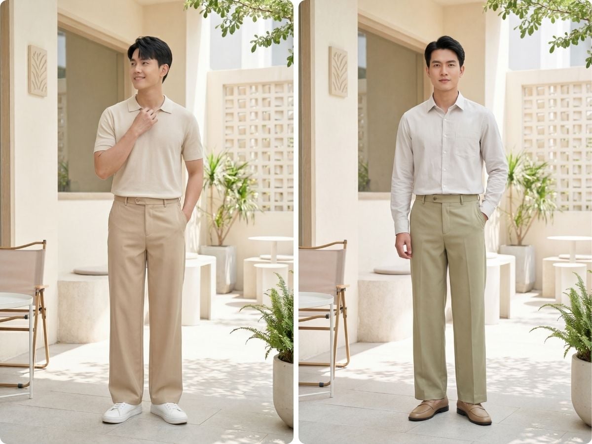 Quần tây dáng rộng thanh lịch