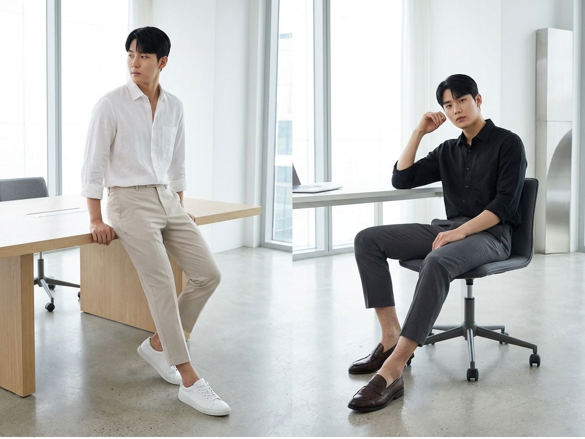 Quần tây nam cropped