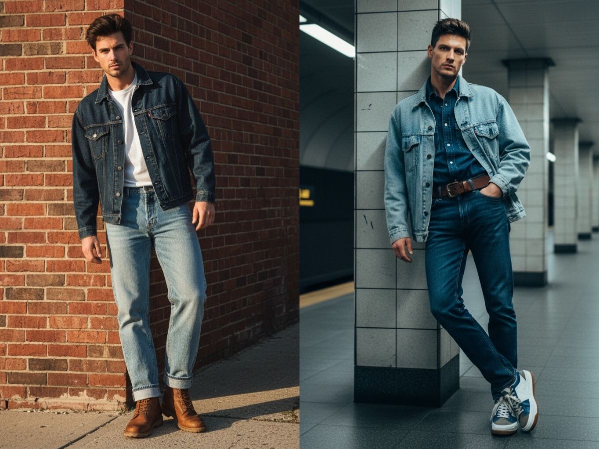  Retro street style với outfit denim on denim