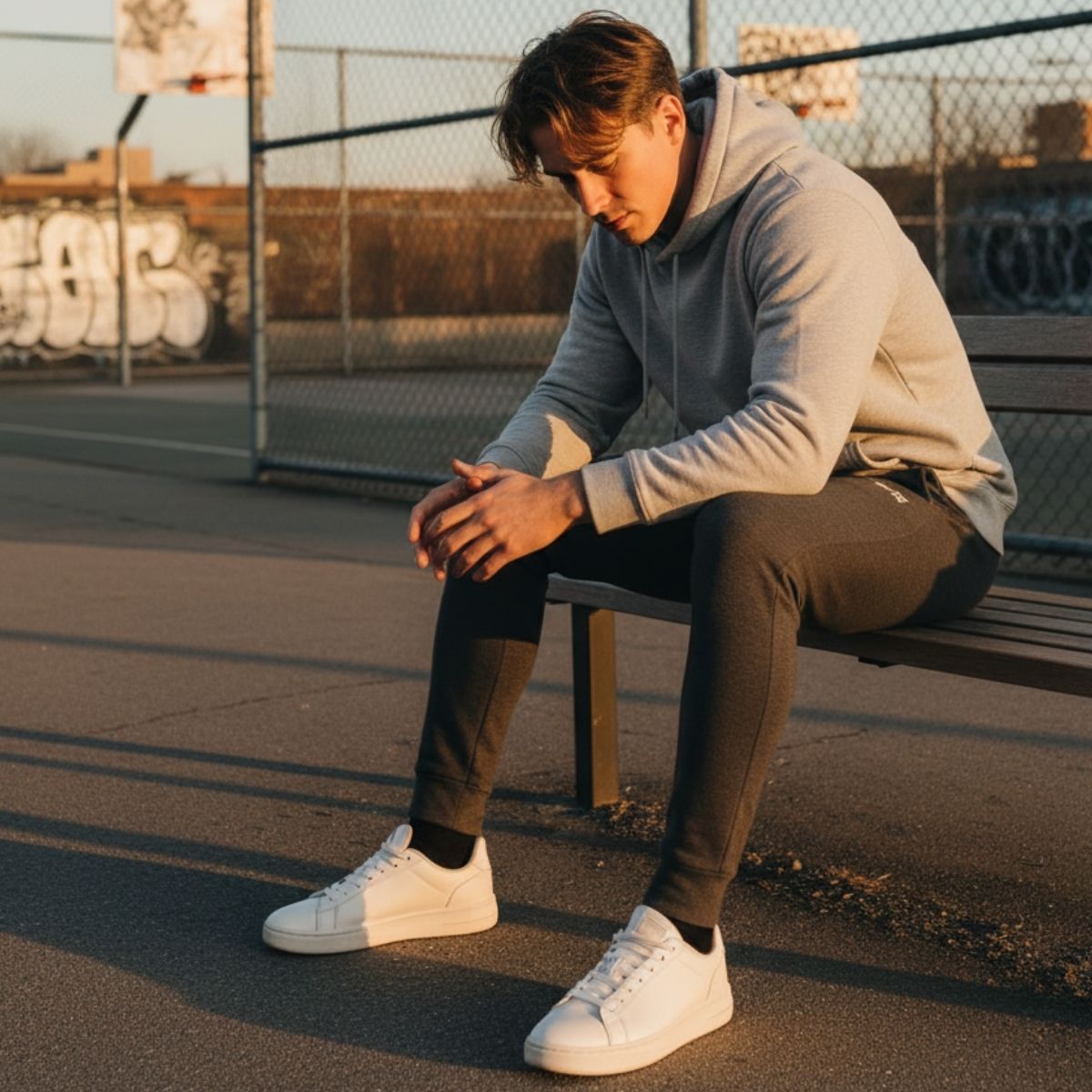 Thể thao, năng động cho nam với áo hoodie và quần jogger