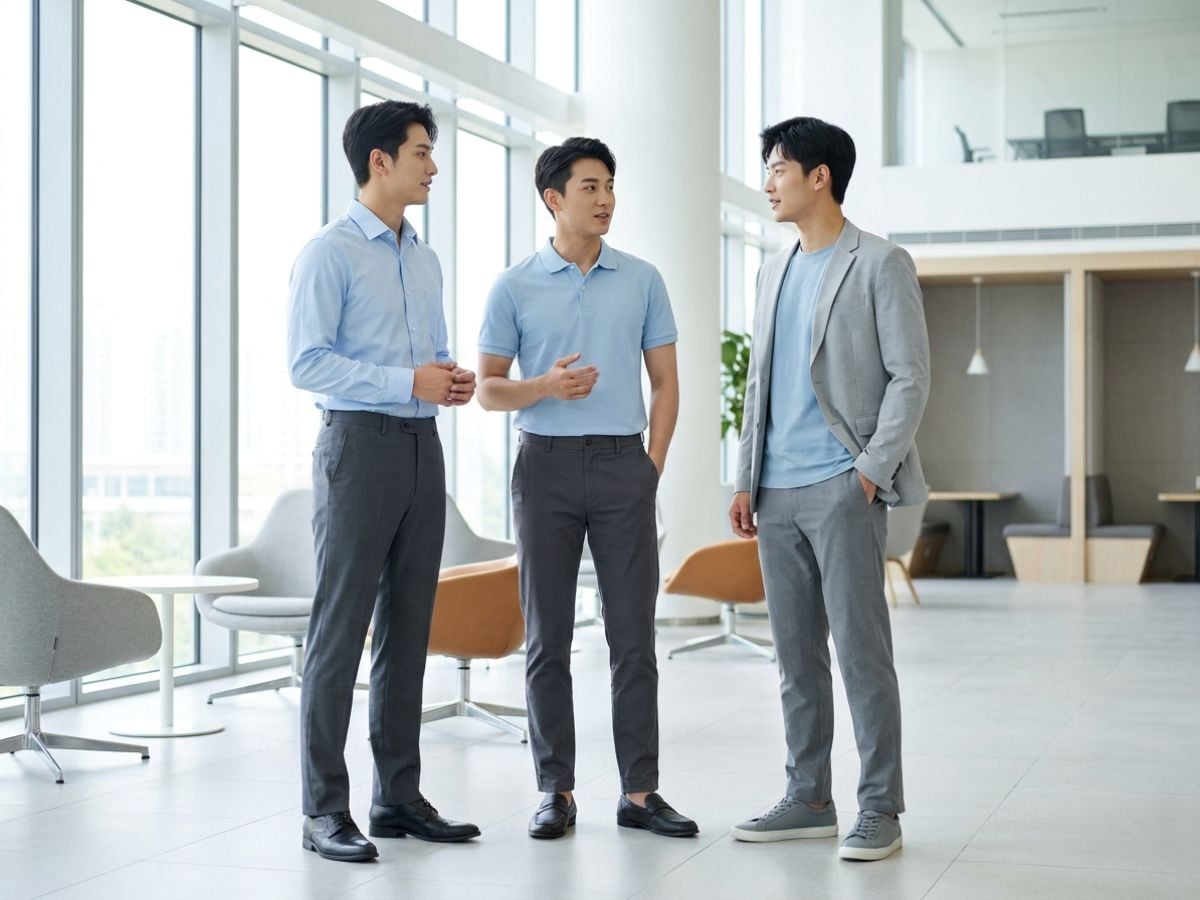 Xanh dương nhạt phối xám tạo diện mạo điềm đạm, hiện đại