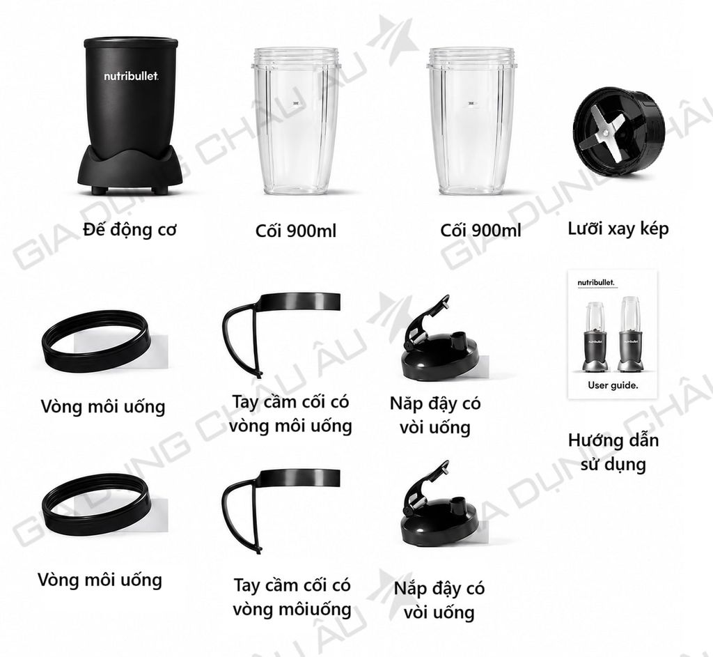 Máy xay sinh tố NutriBullet NB05150-0703AK 700 W&nbsp;và bộ phụ kiện đi kèm (hình minh họa)