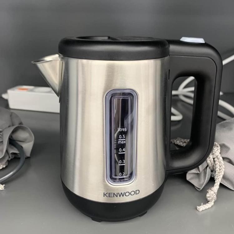 Ấm siêu tốc mini Kenwood JKM076 brushed steel 0.5 litre travel bedroom kettle