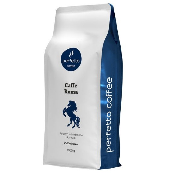 Cafe hạt rang mộc Perfetto - Caffe Roma (1000g) bao bì mới
