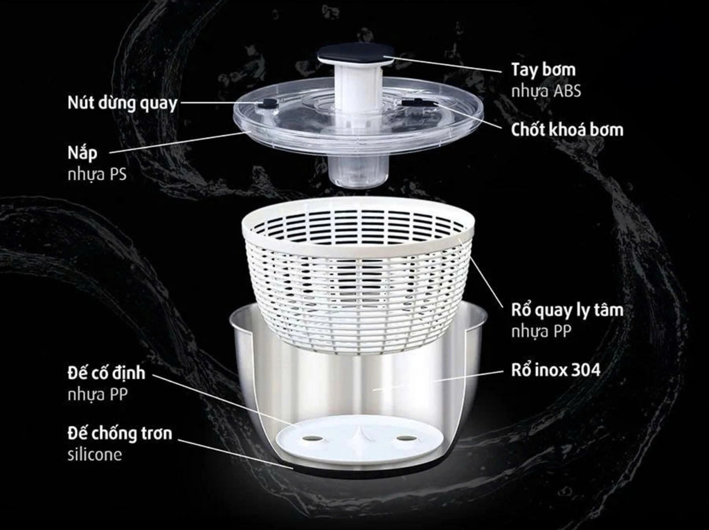 Rổ quay rau inox U Ultty PF 360