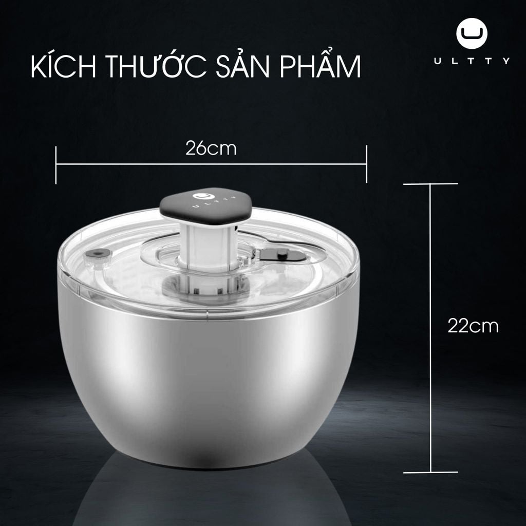 Kích thước rổ quay rau tách nước Ultty PF360