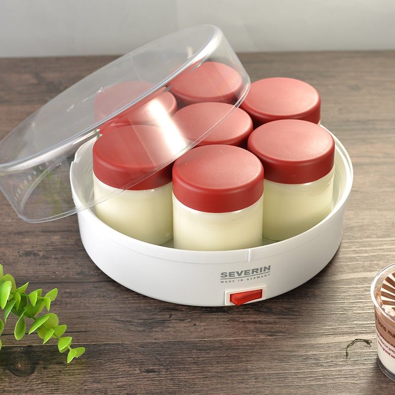 Hủ thủy tinh có nắp đậy màu đỏ Severin JG3519