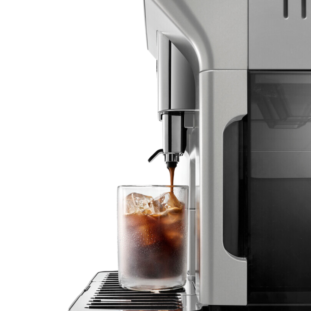 Pha cà phê lạnh với máy pha cà phê thương hiệu Ý Delonghi ECAM450 65 S Eletta Explore coffee maker