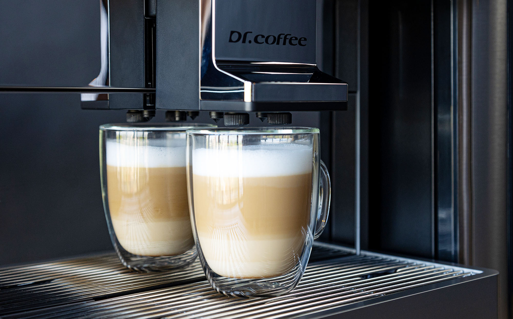 Pha Capuchino với máy pha cafe cho quán - nhà hàng - khách sạn - văn phòng ... Dr Coffee M12 Big