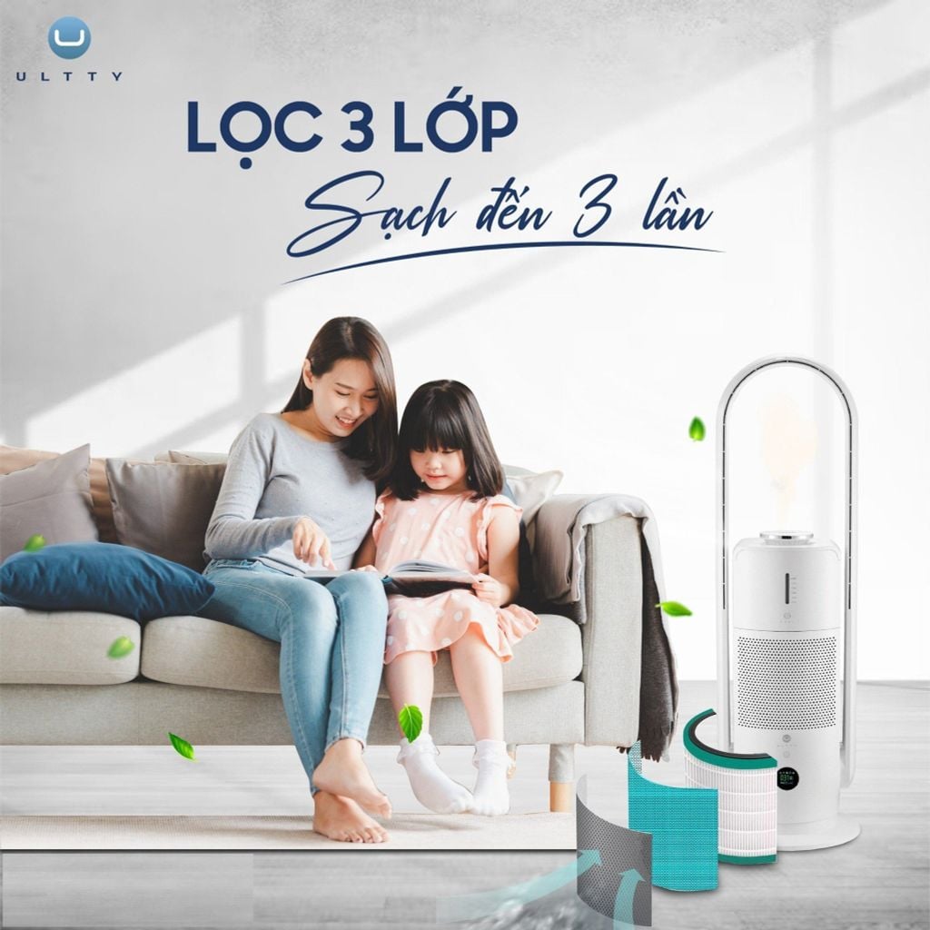 Quạt không cánh kiêm lọc không khí tạo ẩm U Ultty SKJ CR022
