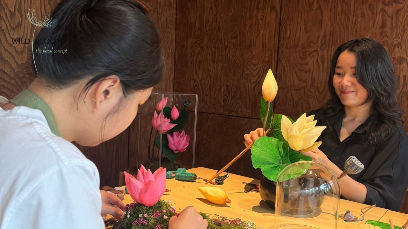 Workshop trải nghiệm nghệ thuật cắm hoa Ikebana với hoa sen preserved| Wild Bloom