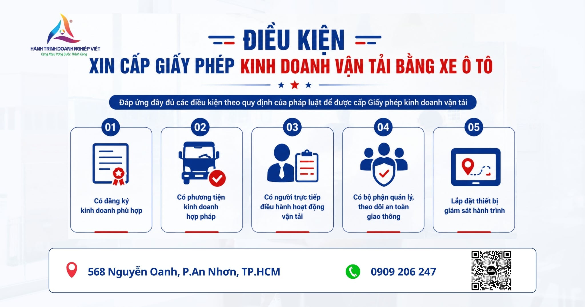 Dịch vụ xin cấp giấy phép kinh doanh vận tải bằng xe ô tô mới nhất