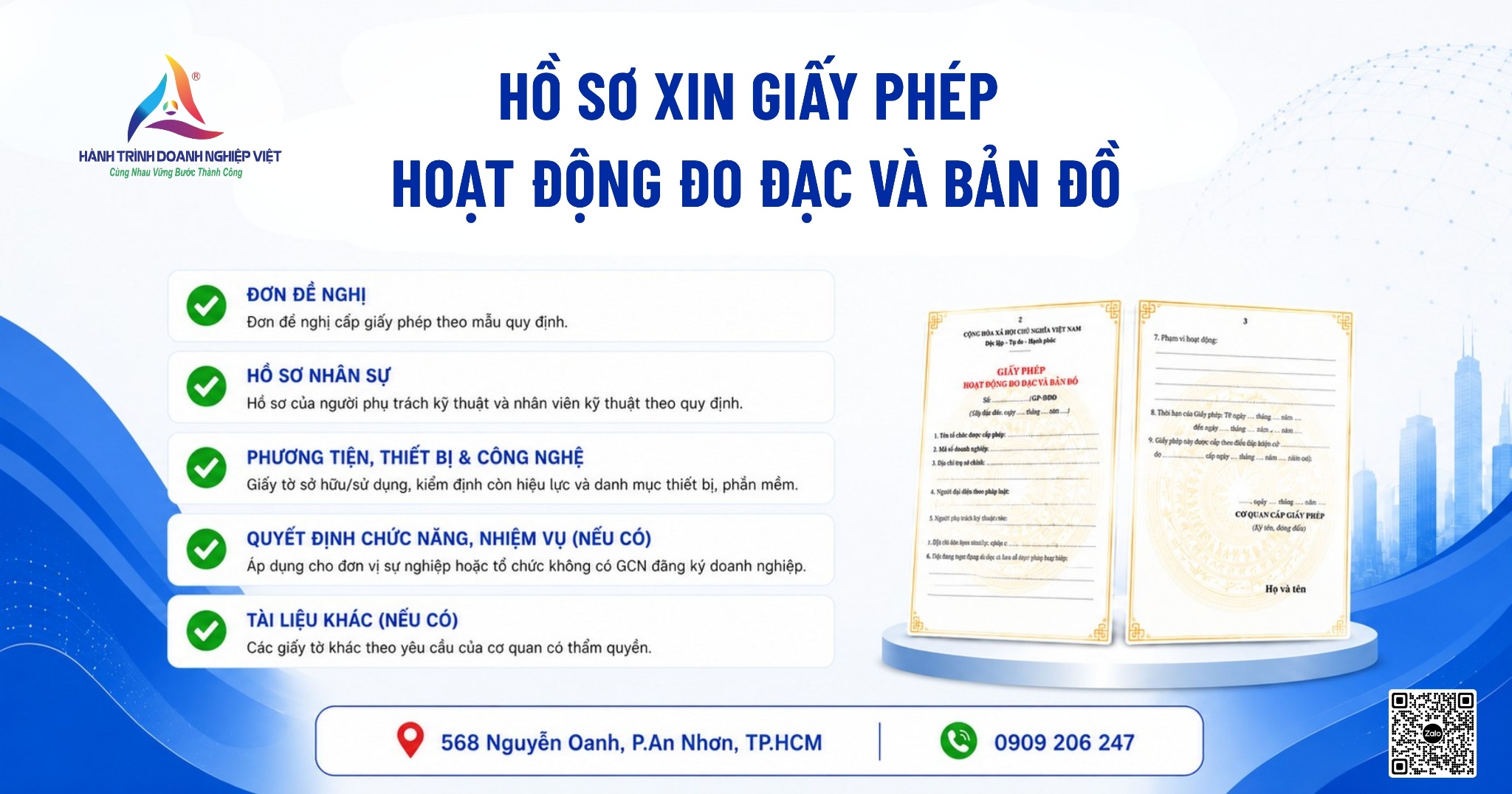Hồ sơ xin giấy phép hoạt động đo đạc và bản đồ
