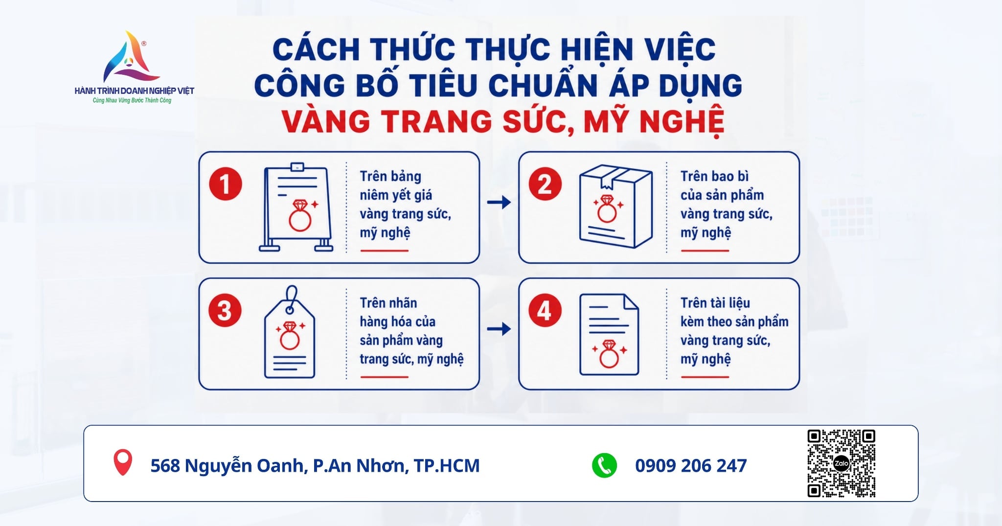 Công bố tiêu chuẩn áp dụng đối với vàng trang sức, mỹ nghệ trước khi đưa ra thị trường