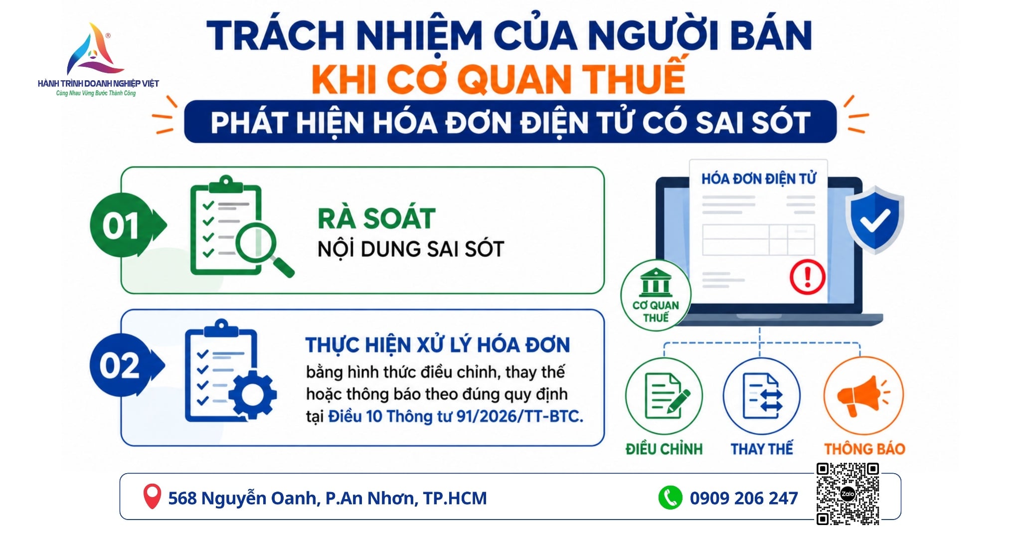 Trách nhiệm của người bán khi cơ quan thuế phát hiện hóa đơn điện tử có sai sót