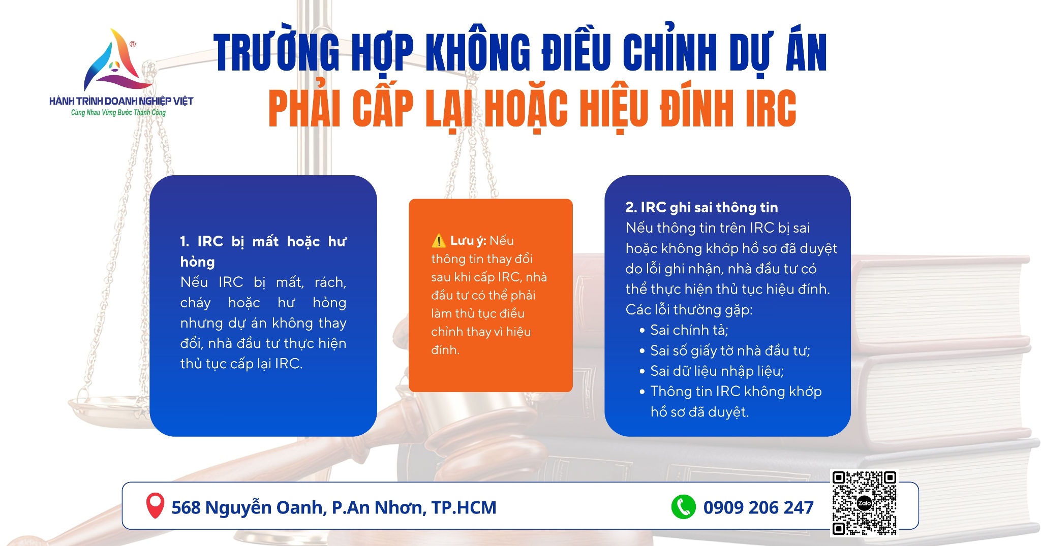 Trường hợp không phải điều chỉnh dự án mà phải cấp lại hoặc hiệu đính IRC