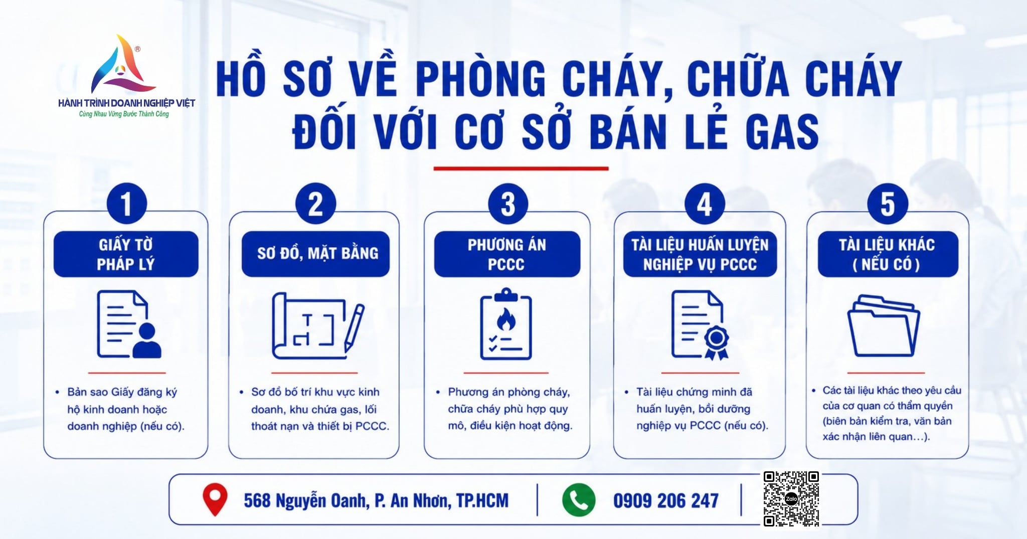 Hồ sơ về phòng cháy, chữa cháy đối với cơ sở bán lẻ gas