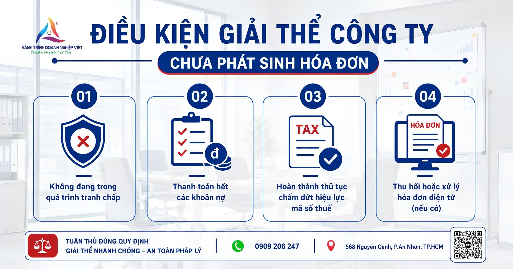 Hồ sơ, thủ tục giải thể công ty chưa phát sinh hóa đơn mới nhất 2026