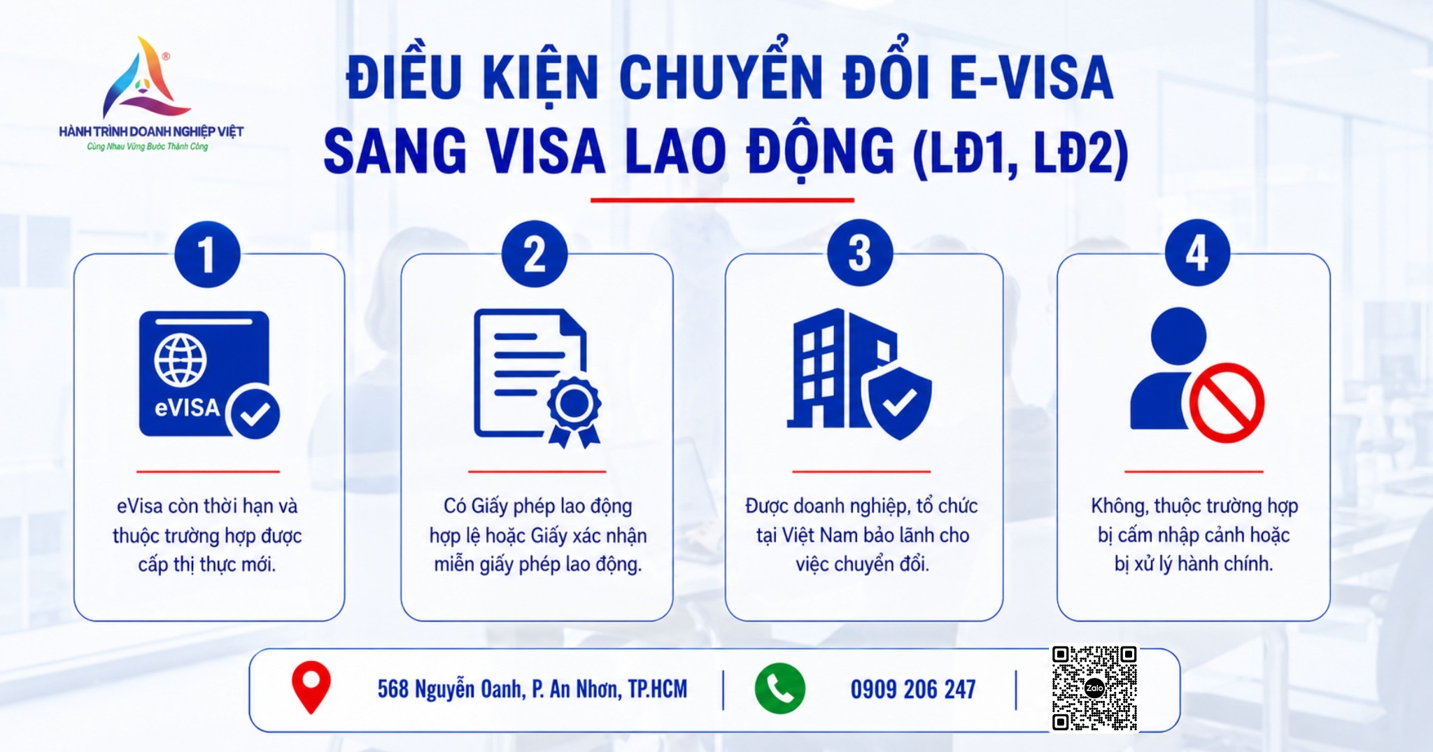 Điều kiện chuyển đổi E-visa sang Visa lao động