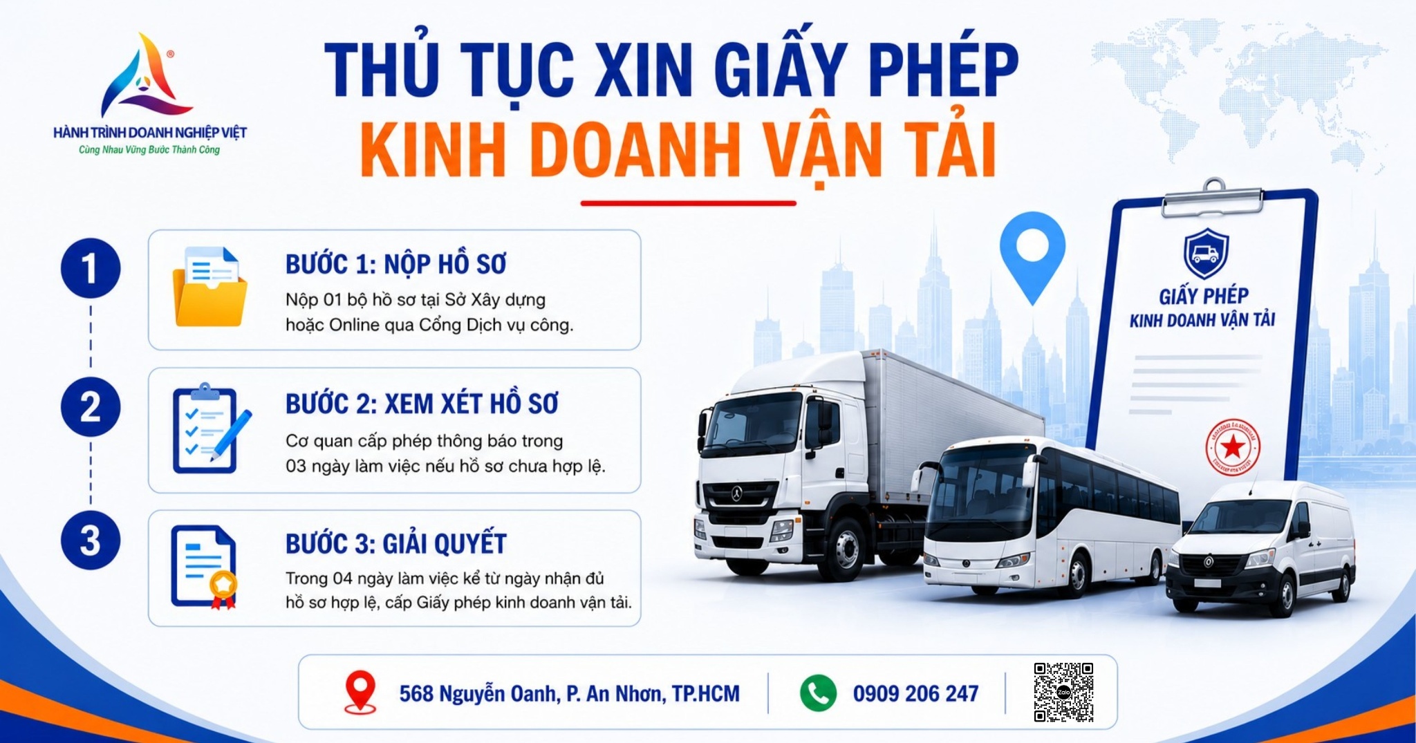 Thủ tục xin giấy phép kinh doanh vận tải mới nhất