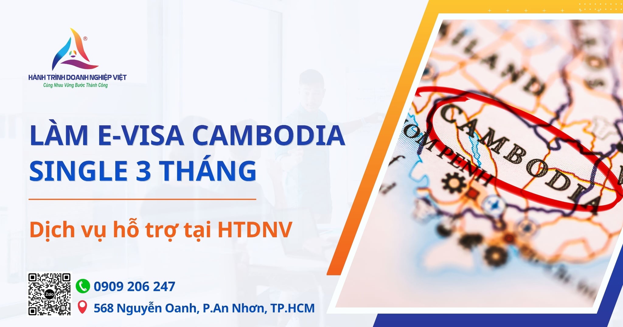 Dịch vụ E-visa Cambodia single 3 tháng qua cửa khẩu Mộc Bài
