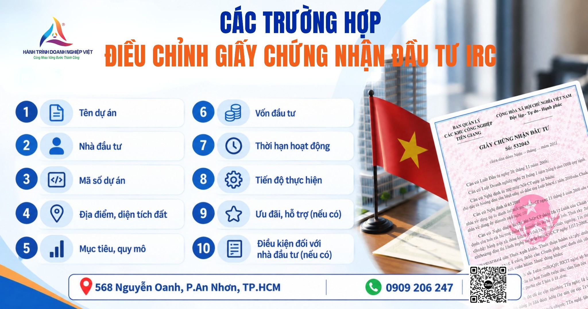 Các trường hợp phải điều chỉnh Giấy chứng nhận đăng ký đầu tư IRC