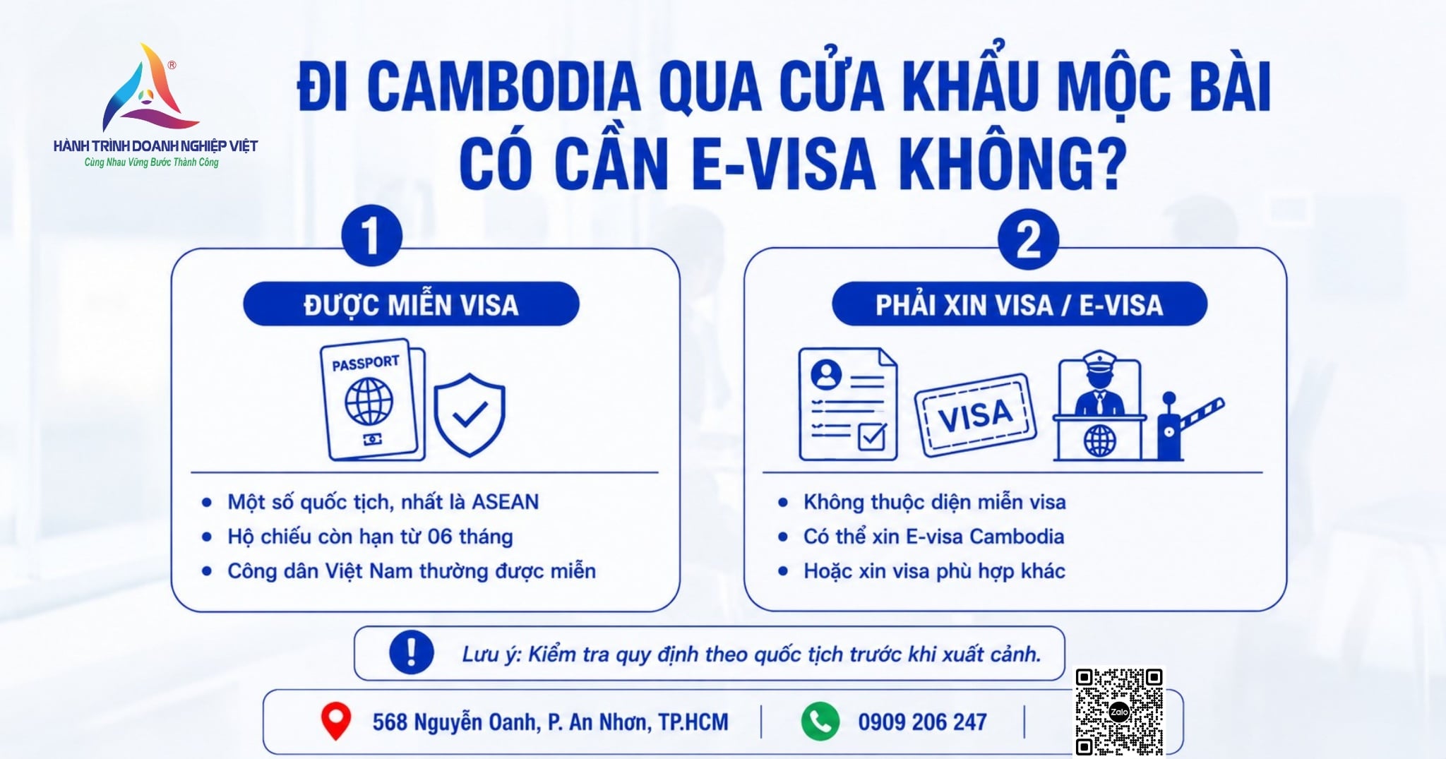 Những trường hợp phải xin và được miễn visa Cambodia