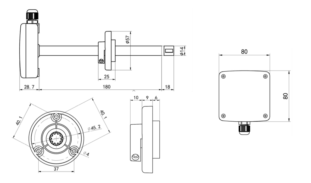 Cảm biến đo tốc độ gió trong đường ống ES-WS-01 (RS485 Modbus RTU)