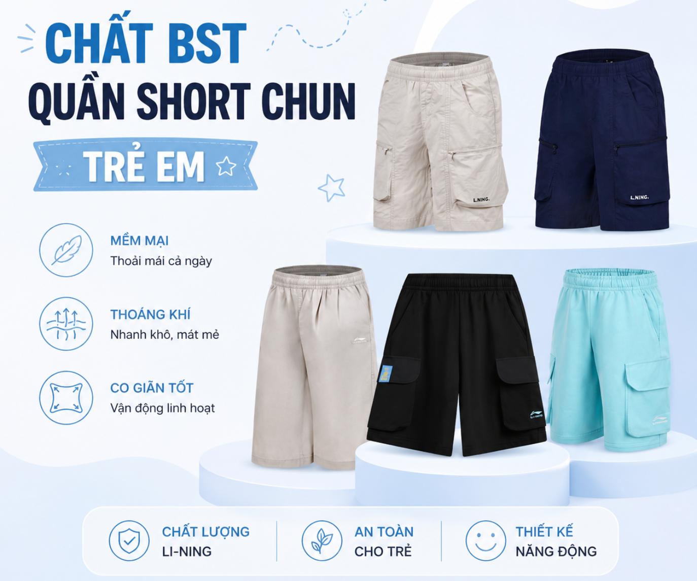 Mách mẹ các mẫu BST quần Short chun trẻ em cực sành điệu