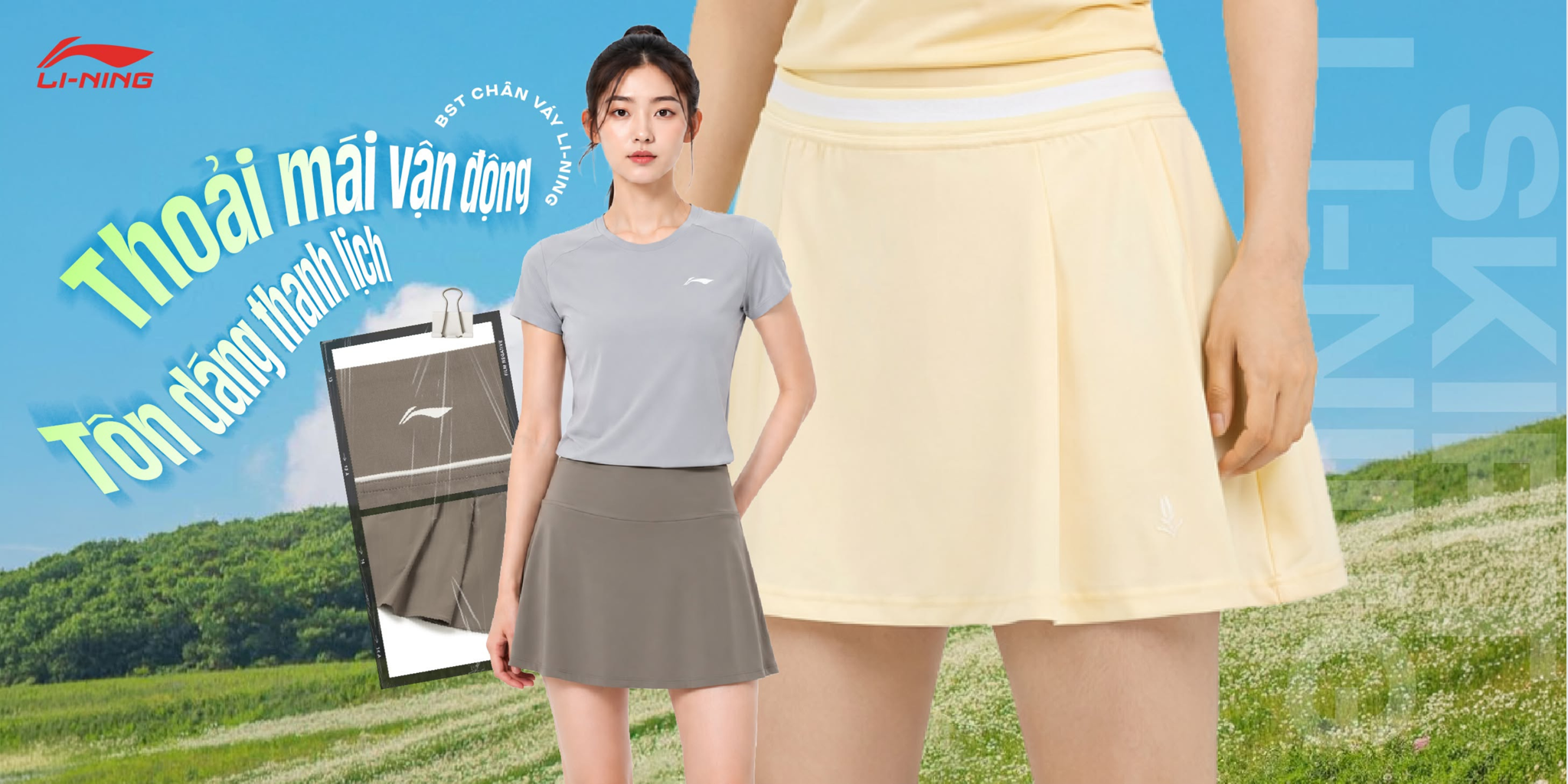 CHÂN VÁY LI-NING – ITEM KHÔNG THỂ THIẾU CHO MÙA HÈ NĂNG ĐỘNG VÀ THỜI TRANG
