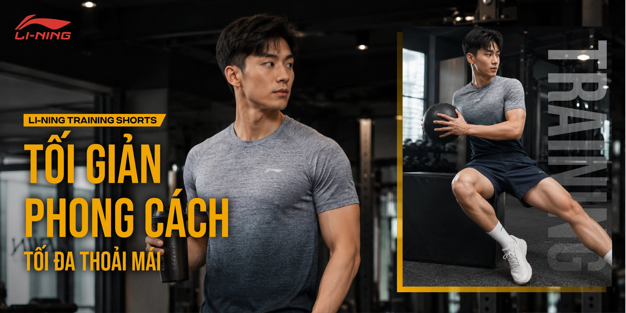 Li-Ning Training Shorts – Quần Short Thể Thao Nam Tối Giản, Thoải Mái Cho Mọi Hoạt Động