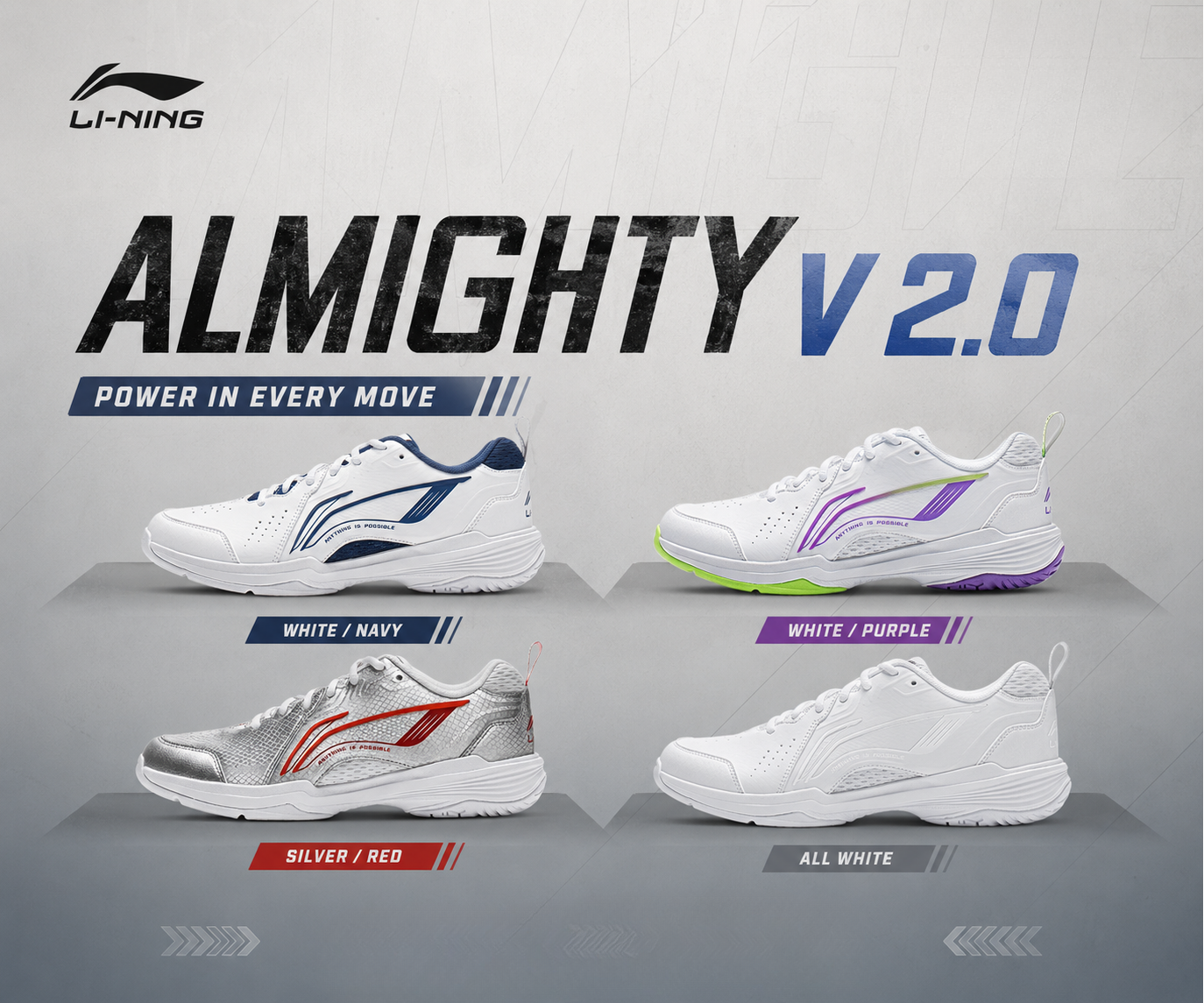 Các mẫu giày Li-Ning Almighty V 2.0 - Êm ái và bền bỉ tối ưu