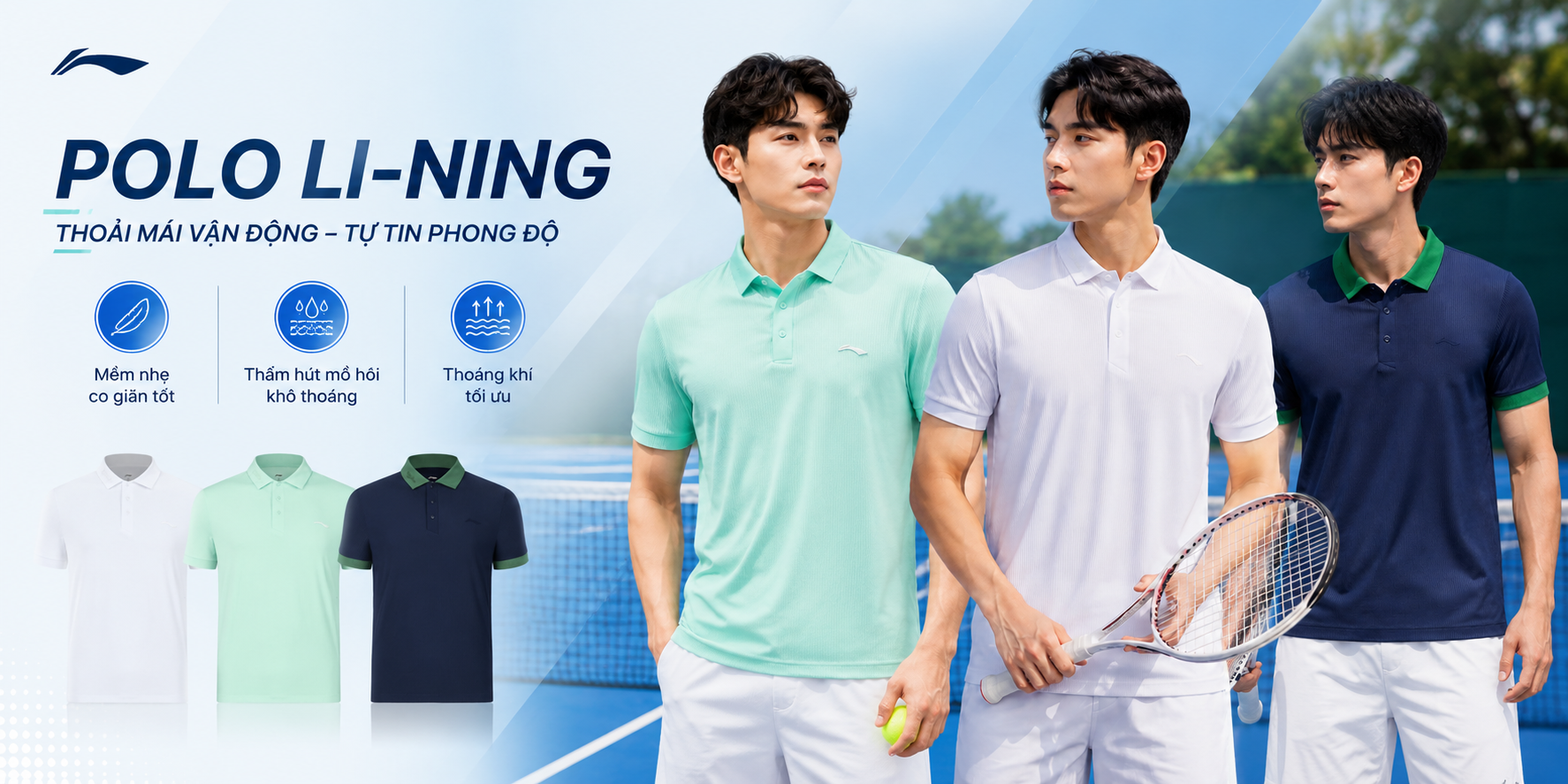 Áo Polo Nam Li-Ning – Thoải Mái, Co Giãn Linh Hoạt Cho Mọi Vận Động