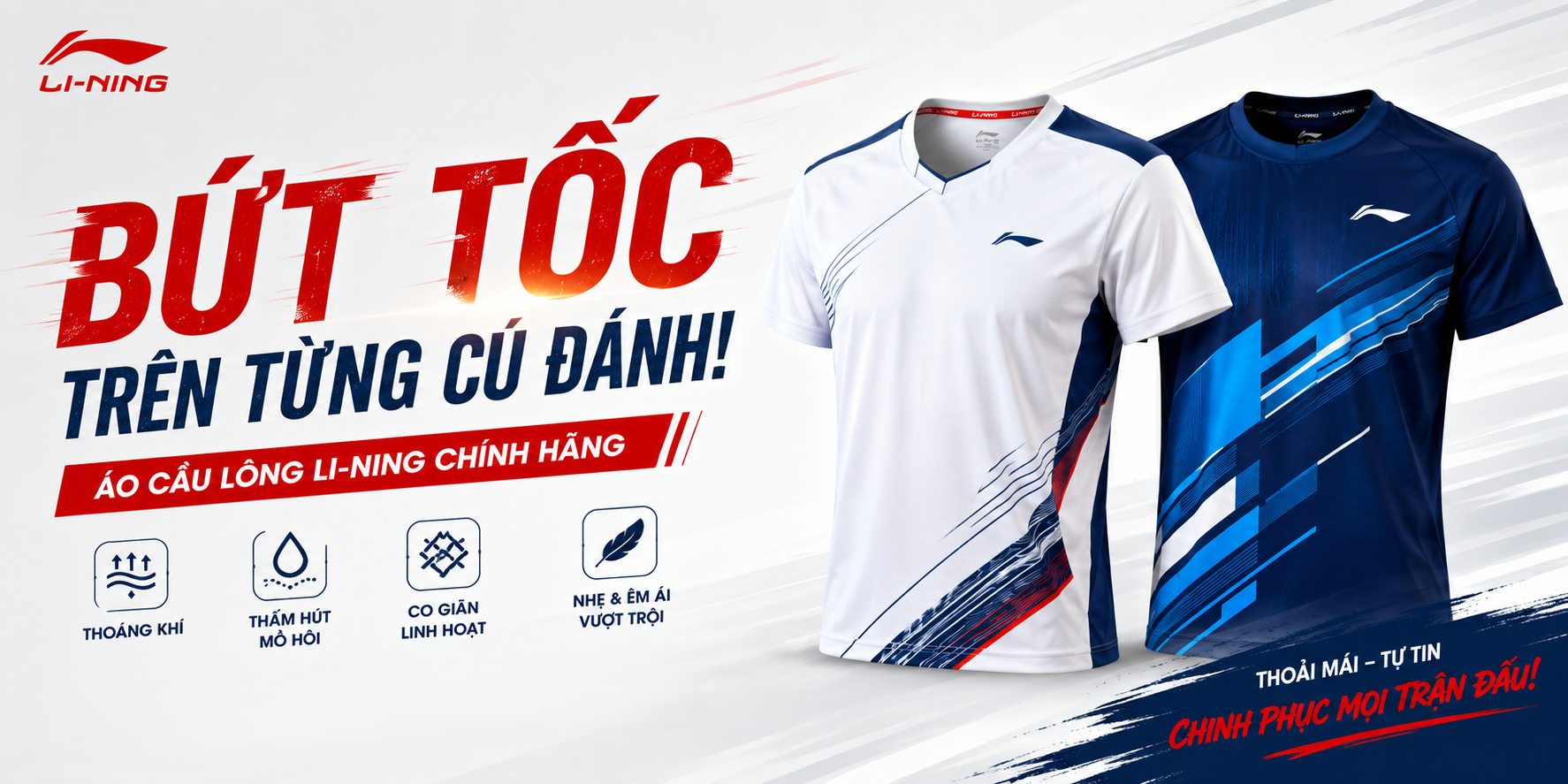 Áo Cầu Lông, Pickleball Li-Ning – Thiết Kế Thể Thao, Thoáng Mát, Bền Đẹp