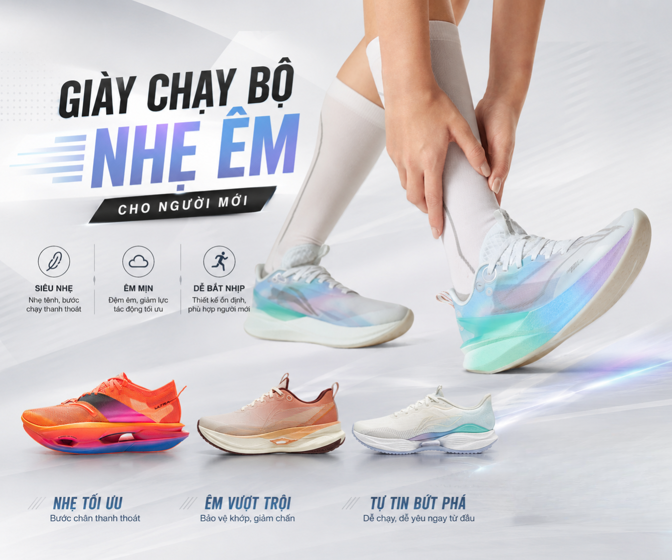 10 Mẫu giày chạy bộ nhẹ êm cho người mới - Êm ái và bền bỉ tối đa