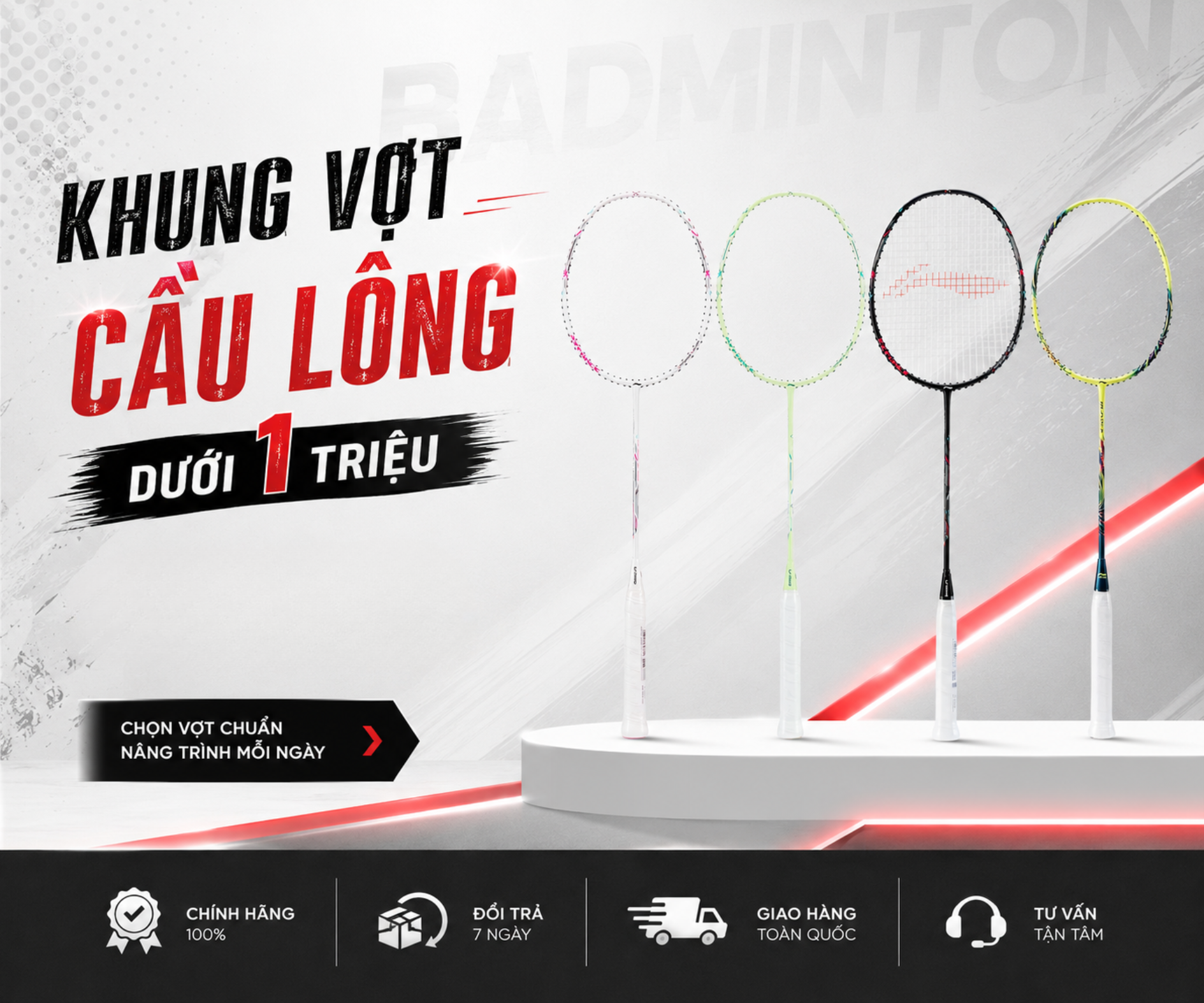 9 Mẫu khung vợt cầu lông dưới 1 triệu HOT tại Li-Ning