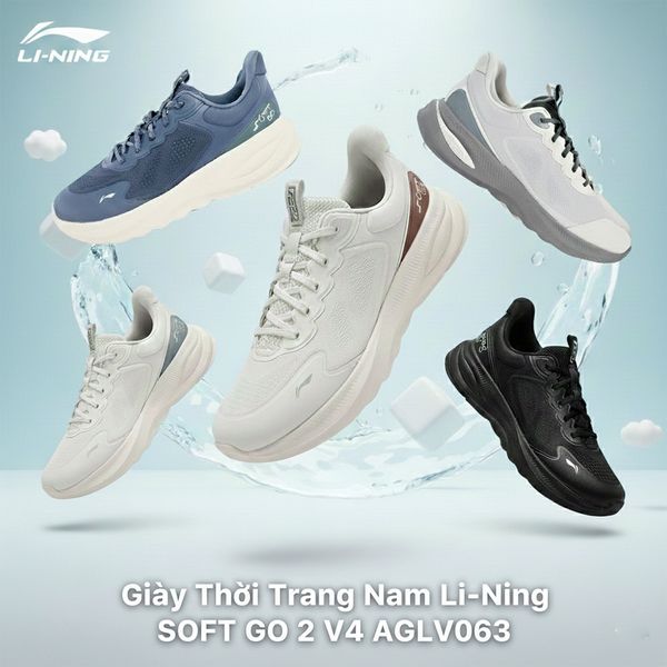 Bộ Sưu Tập Giày Thời Trang Nam Li-Ning SOFT GO 2 V4 AGLV063 – Êm Ái Mỗi Bước Đi, Chuẩn Phong Cách Sportlife Hiện Đại