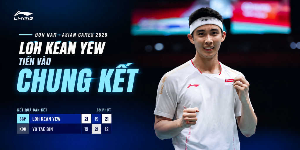 Loh Kean Yew Vào Chung Kết Đơn Nam Asian Games 2026 – Sẵn Sàng Tranh Huy Chương Vàng
