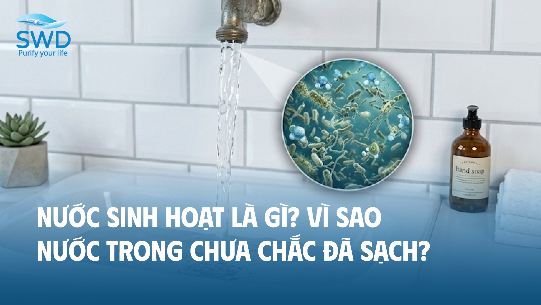 Nước sinh hoạt là gì? Vì sao nước trong chưa chắc đã là nước sạch?