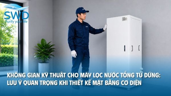 Không gian kỹ thuật cho máy lọc nước tổng tủ đứng: Lưu ý quan trọng khi thiết kế mặt bằng cơ điện
