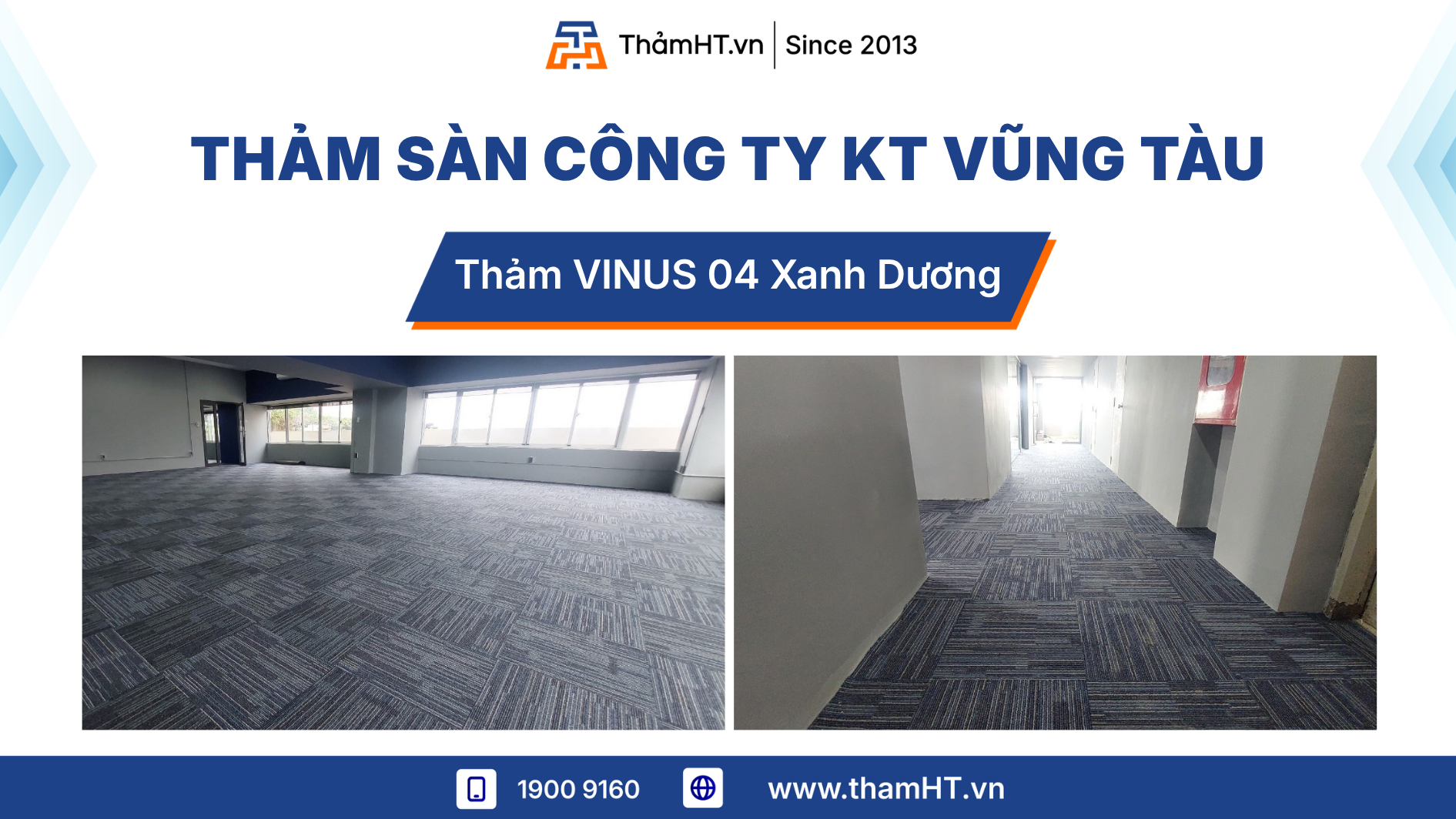 Thảm sàn công ty KT Vũng Tàu - Thảm VINUS 04 Xanh dương - Nâng cao giá trị văn phòng cho thuê