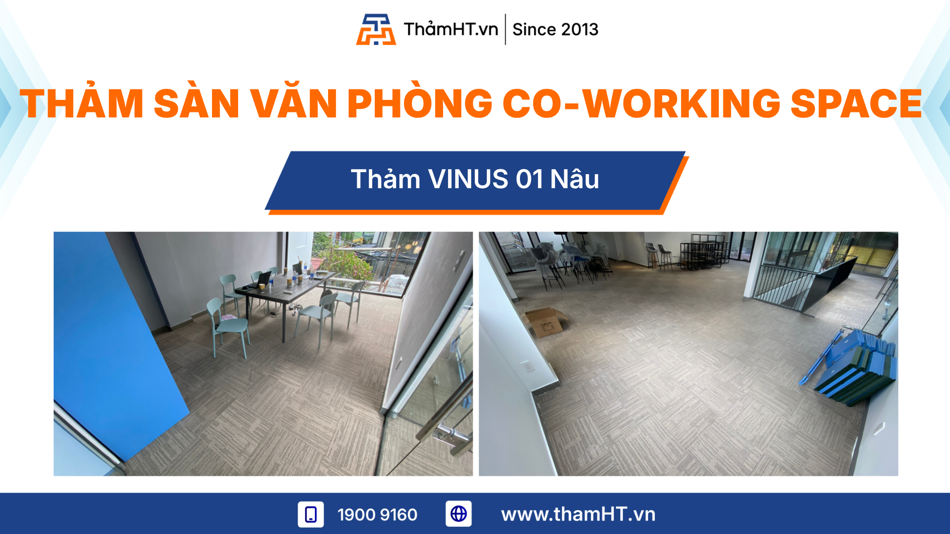 Thảm trải sàn văn phòng quán Cafe Co-working Space - Thảm VINUS 01 Kem - Đầu tư không gian chuyên nghiệp