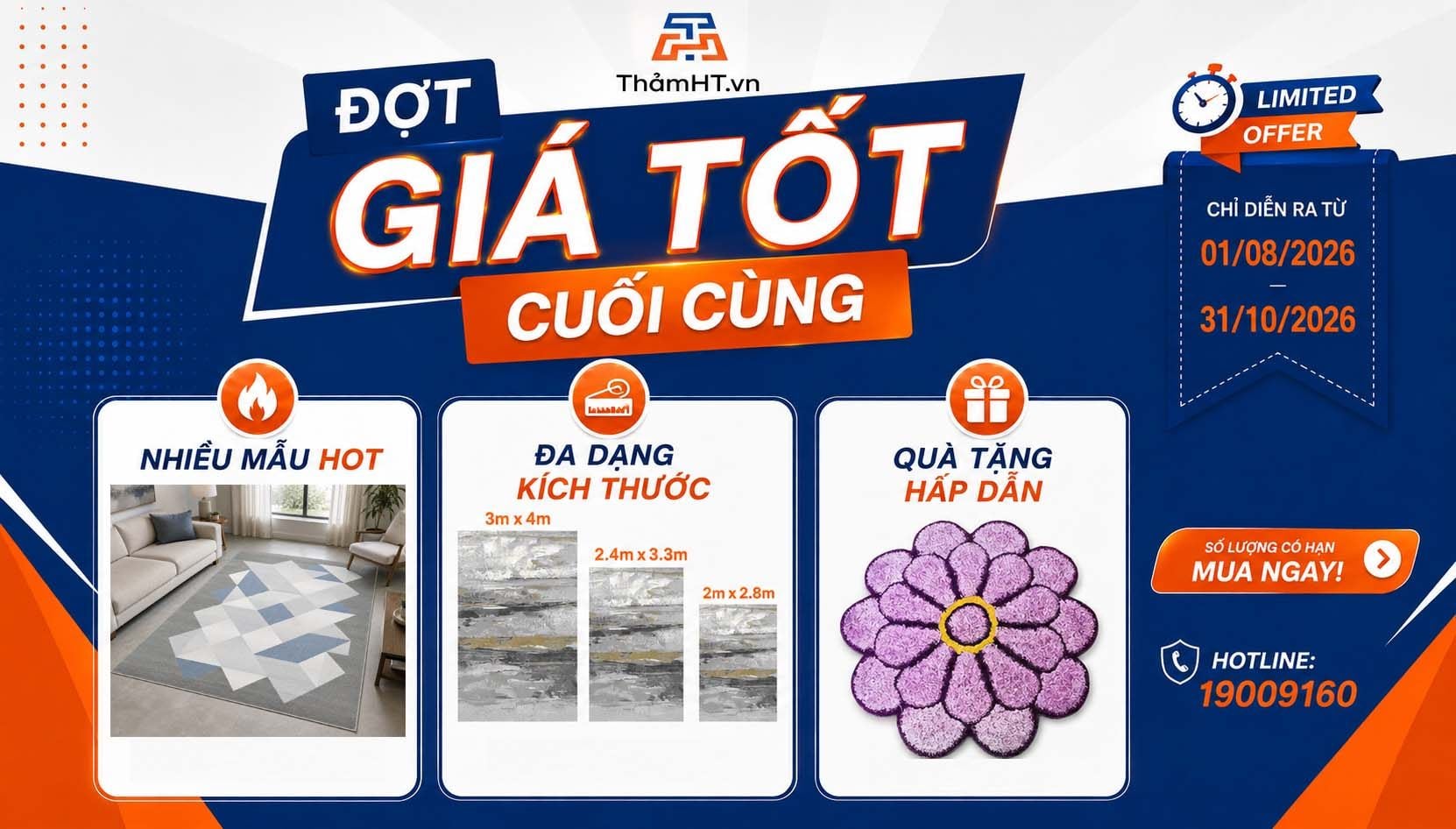 SIÊU HỘI THẢM SOFA THẢM HT – GIẢM GIÁ TRỰC TIẾP ĐẾN 20% hoặc MUA 1 TẶNG 1