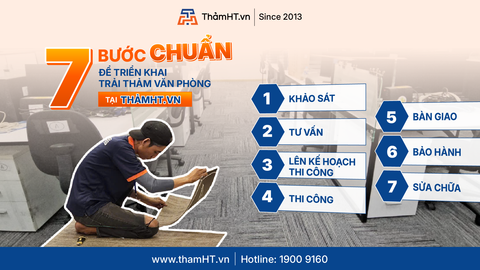 7 Bước Thi Công Chuẩn Cho Một Công Trình Thảm Văn Phòng Tại ThảmHT.vn