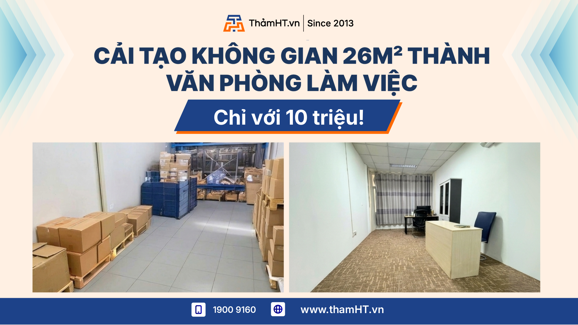 Cải Tạo Không Gian 26m² Thành Văn Phòng Làm Việc – Giải Pháp Tối Ưu Với Ngân Sách 10 Triệu