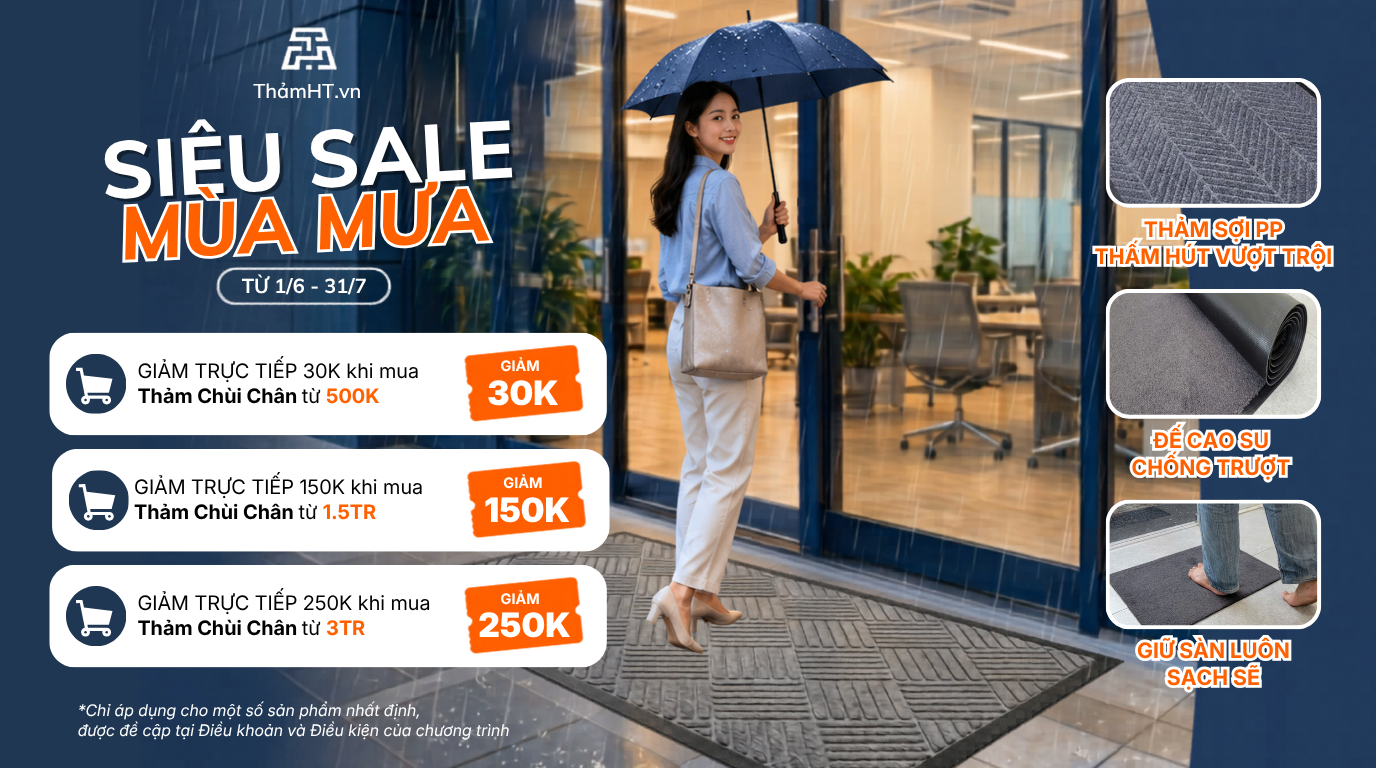 Siêu Sale Mùa Mưa – Mua Thảm Chùi Chân Giảm Đến 250K